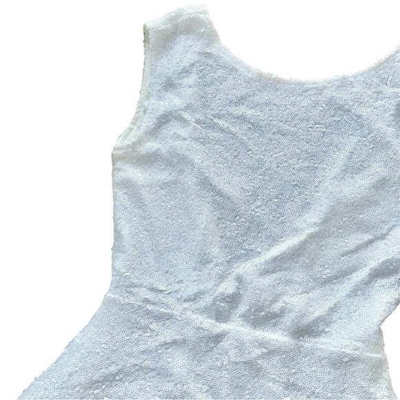Tobi Sequined Tulle Open Back Sleeveless Cocktail Mini Dress White Size M - Picture 3 of 8